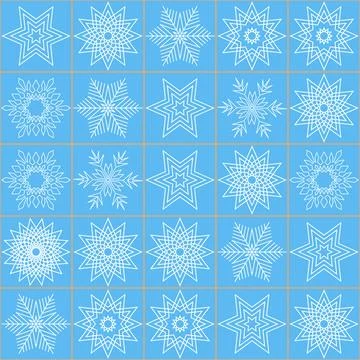 Blue white snowflake seamless pattern for christmas holiday decoration Stock Illustration