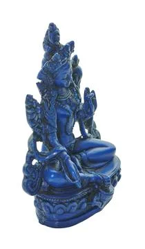 Blue white tara statue representing spirituality and meditation Фото