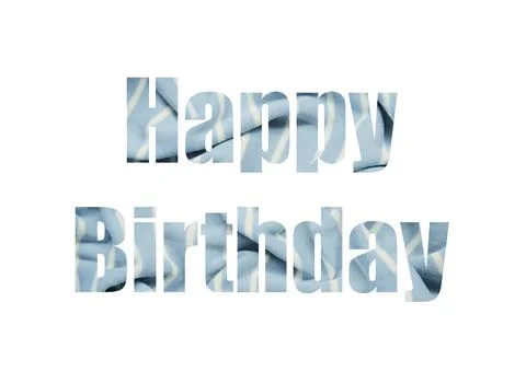 Blue with white thin textile.Shot through cutout silhouette of the word BIRTH Stock Photos