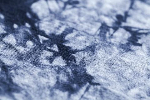 Blue white tie-dye pattern, abstract fabric texture Stock Photos