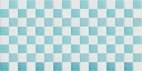 Blue, white tile background, tiled checkered pattern Stock Photos
