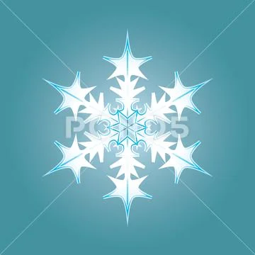 Blue-white vector snowflake. Stock Illustration