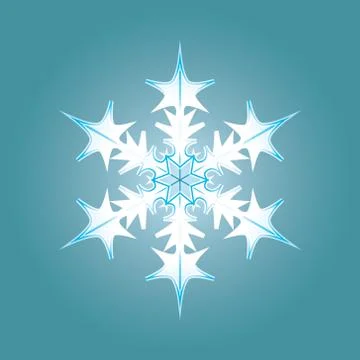 Blue-white vector snowflake. Stock Illustration