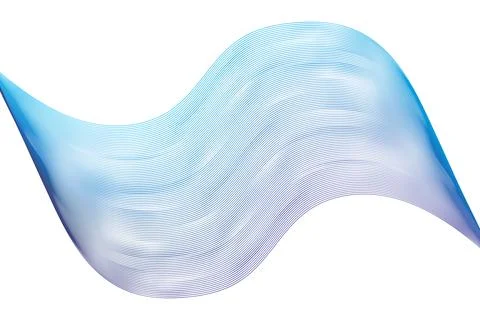 Blue White Wave Gradient  Abstract Fluid Ribbon Design with Soft Motion and.. Stockillustratie