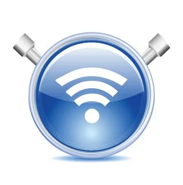 Blue wi-fi icon Stock Illustration