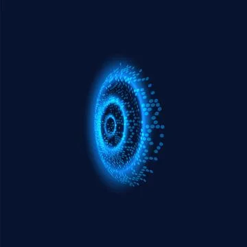 Blue Wi-Fi signal vector illustration on dark isolated background. Stock Illustration