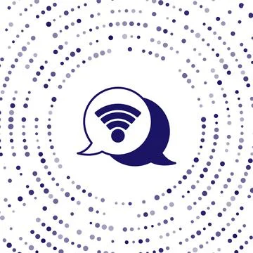 Blue Wi-Fi wireless internet network symbol icon isolated on white background イラスト素材