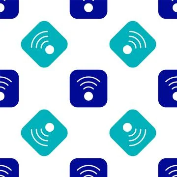 Blue Wi-Fi wireless internet network symbol icon isolated seamless pattern .. イラスト素材