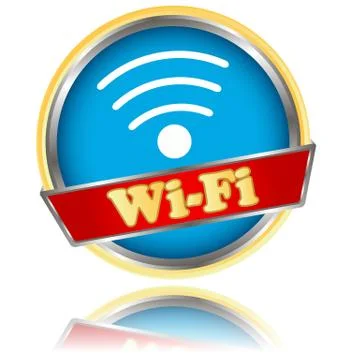 Blue wifi icon Stock Illustration