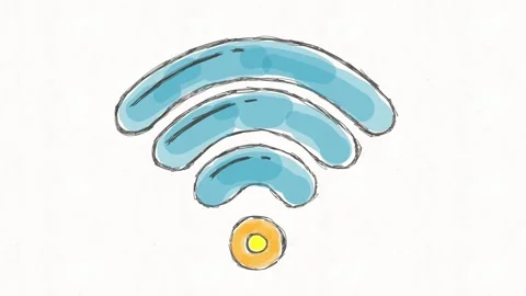 Blue WiFi Signal Wireless Internet Connection Animation Stock Footage 341863526