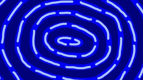 Blue wiggly hand drawn dash curvy line flow pattern background on loop Stock Footage 305878854