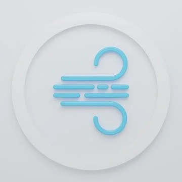 Blue Wind icon isolated on white background. Windy weather. Minimalism conc.. Stock Illustration