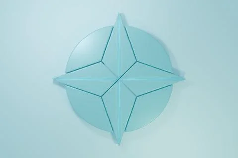 Blue Wind rose icon isolated on blue background. Compass icon for travel. N.. Stock Illustration