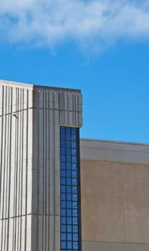 Blue window concrete building Stock Photos