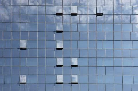 Blue window office building background in Zagreb Foto stock