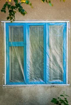 The blue window Stock Photos