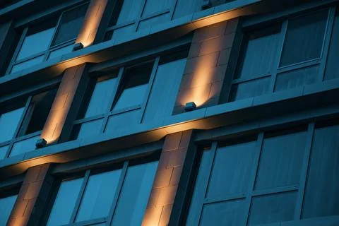 Blue windows Stockfoto's