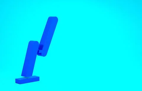 Blue Windscreen wiper icon isolated on blue background. Minimalism concept. 3 Illustrazione stock