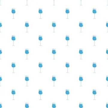 Blue wine glasses repeating seamless pattern background イラスト素材