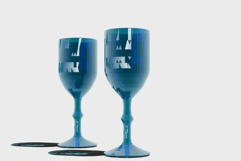 Blue wineglasses Stock Illustration