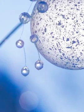 Blue winter abstraction with white ball Stock Photos