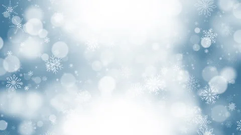 Blue winter background with beautiful falling white various snowflakes Stock-Footage 257887835