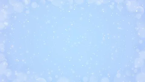Blue winter background with falling snow. Soft white snowflakes and glowing Stock Illustration