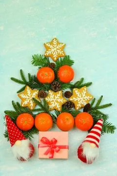 Blue winter background with pattern of christmas decorations Stock Photos