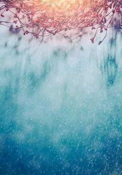 Blue Winter Background Stock Photos