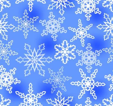 Blue winter background with snowflakes Stock Illustration