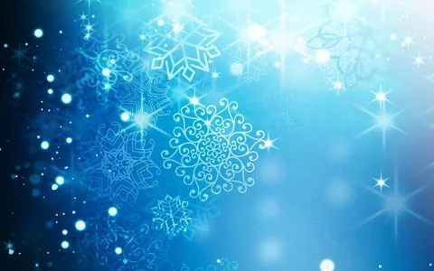 Blue Winter Background with Snowflakes Stock Illustration