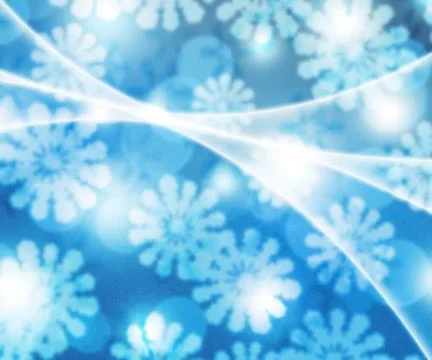 Blue winter bokeh background Stock Illustration