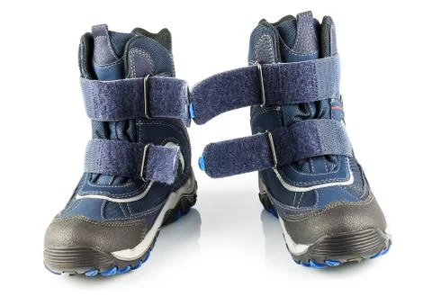 Blue winter boots Stock Photos
