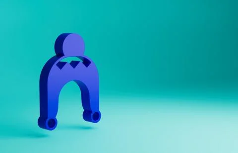 Blue Winter hat icon isolated on blue background. Minimalism concept. 3D render Stock Illustration