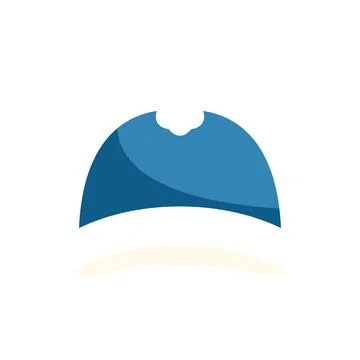 Blue winter hat icon minimalistic design Stock Illustration