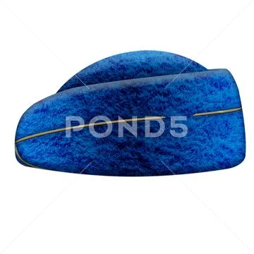Blue Winter Hat Side View PSD Template