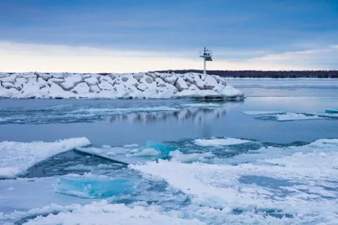 Blue winter ice Stock Photos