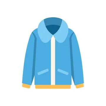 Blue winter jacket protecting from cold weather Stock Illustration