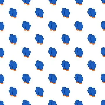 Blue winter mittens seamless pattern for textile design Stock Illustration