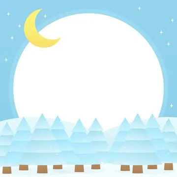 Blue winter night frame Stock Illustration