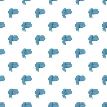 Blue winter scarf repeating pattern background イラスト素材