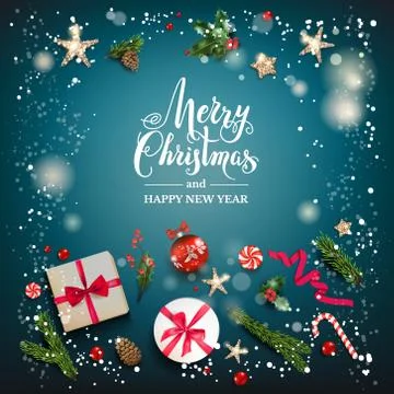 Blue winter square background Stock Illustration