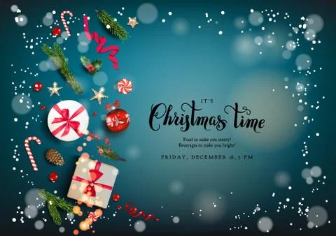 Blue winter time background Illustrazione stock