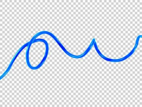 Blue wire cable of usb and adapter isolated on white background.Electronic Co Stock Photos