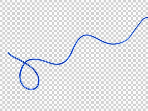 Blue wire cable of usb and adapter isolated on white background.Electronic Co Stock Photos