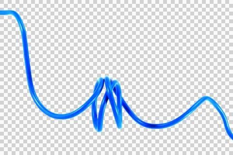 Blue wire cable of usb and adapter isolated on white background.Selection foc Stock Photos
