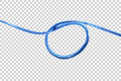 Blue wire cable of usb and adapter isolated on white background.Selection foc Stock Photos