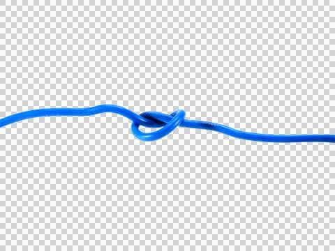Blue wire cable of usb and adapter isolated on white background.Electronic Co Stock Photos