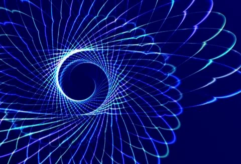 Blue Wire Spiral Computer Generated Background Stock Illustration