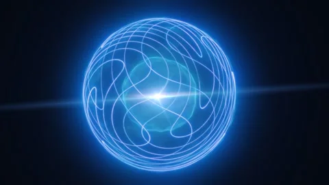 Blue wireframe globe with flowing network lines and bright flare, symbolizi.. Stock Footage 335622967